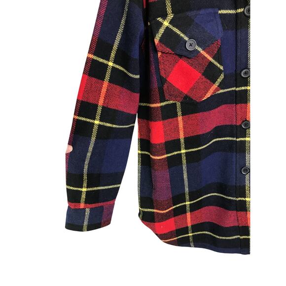 RD Style Flannel Shirt Womens S/P Multi Color Plaid Heavyweight Pockets - Picture 4 of 7